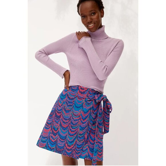 Anthropologie Porridge Iris Wrap Mini Skirt Spring Summer Pink Blue Size XS NWT - Picture 1 of 12